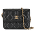 Pearl Crush Mini Wallet On Chain, &pound;2,500, Handbags, Black, Lambskin Leather, Front view